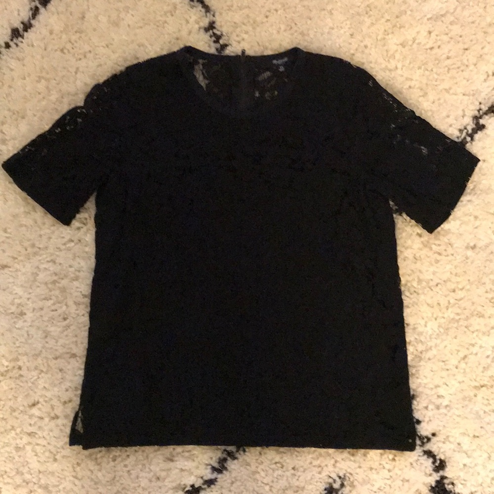 Madewell black lace top